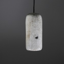 Suspension en céramique raku #179 | Lampe artisanale faite main – Mimeiceramics