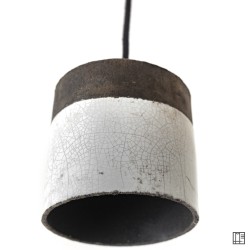 Suspension en céramique raku #151 | Lampe artisanale faite main – Mimeiceramics