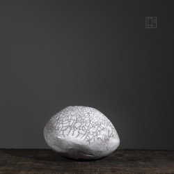 Vase en céramique raku #144 | Pièce unique faite main – Mimeiceramics