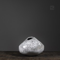Vase en céramique raku #144 | Pièce unique faite main – Mimeiceramics
