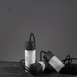 Suspension en céramique raku #148 | Lampe artisanale faite main – Mimeiceramics