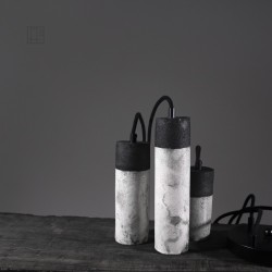 Suspension en céramique raku #148 | Lampe artisanale faite main – Mimeiceramics