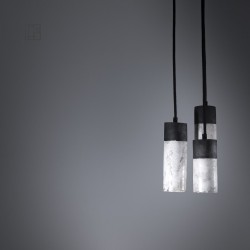 Suspension en céramique raku #148 | Lampe artisanale faite main – Mimeiceramics