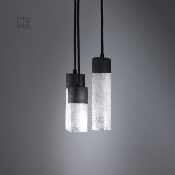 Suspension en céramique raku #148 | Lampe artisanale faite main – Mimeiceramics