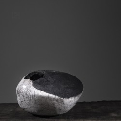 Vase en céramique raku #153 | Pièce unique faite main – Mimeiceramics