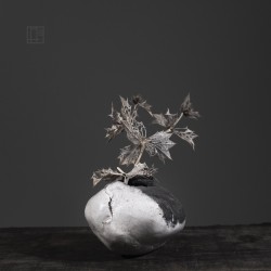 Vase en céramique raku #146 | Pièce unique faite main – Mimeiceramics