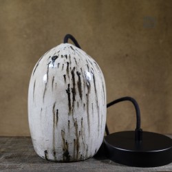 Suspension en céramique raku #124 | Lampe artisanale faite main – Mimeiceramics
