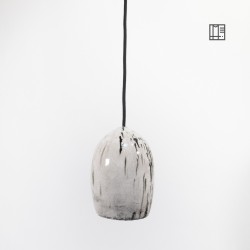 Suspension en céramique raku #124 | Lampe artisanale faite main – Mimeiceramics