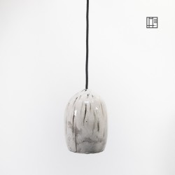 Suspension en céramique raku #124 | Lampe artisanale faite main – Mimeiceramics