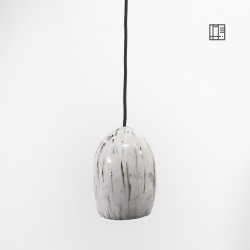 Suspension en céramique raku #124 | Lampe artisanale faite main – Mimeiceramics