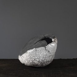 Vase en céramique raku #161 | Pièce unique faite main – Mimeiceramics
