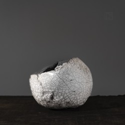 Vase en céramique raku #161 | Pièce unique faite main – Mimeiceramics