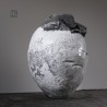 Vase en céramique raku #166 | Pièce unique faite main – Mimeiceramics