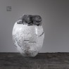 Vase en céramique raku #166 | Pièce unique faite main – Mimeiceramics