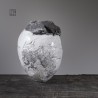 Vase en céramique raku #166 | Pièce unique faite main – Mimeiceramics