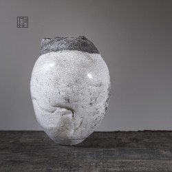 Vase en céramique raku #166 | Pièce unique faite main – Mimeiceramics