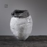 Vase en céramique raku #166 | Pièce unique faite main – Mimeiceramics