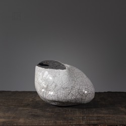 Vase en céramique raku #158 | Pièce unique faite main – Mimeiceramics