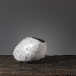 Vase en céramique raku #158 | Pièce unique faite main – Mimeiceramics