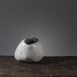 Vase en céramique raku #158 | Pièce unique faite main – Mimeiceramics