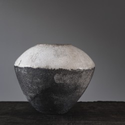 Vase en céramique raku #163 | Pièce unique faite main – Mimeiceramics
