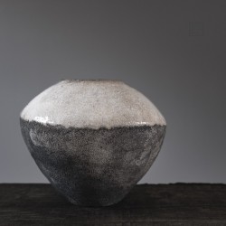 Vase en céramique raku #163 | Pièce unique faite main – Mimeiceramics