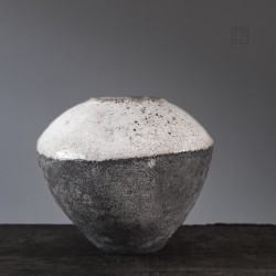 Vase en céramique raku #163 | Pièce unique faite main – Mimeiceramics