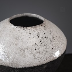 Vase en céramique raku #163 | Pièce unique faite main – Mimeiceramics