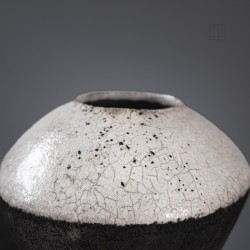Vase en céramique raku #163 | Pièce unique faite main – Mimeiceramics