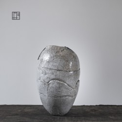 Vase en céramique raku #167 | Pièce unique faite main – Mimeiceramics