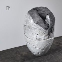 Vase en céramique raku #167 | Pièce unique faite main – Mimeiceramics