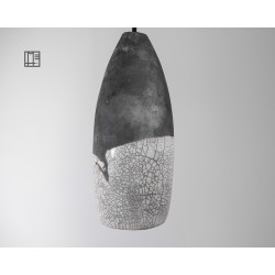 Suspension en céramique raku #171 | Lampe artisanale faite main – Mimeiceramics