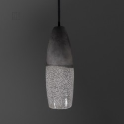 Suspension en céramique raku #175 | Lampe artisanale faite main – Mimeiceramics
