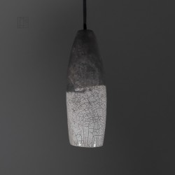 Suspension en céramique raku #175 | Lampe artisanale faite main – Mimeiceramics