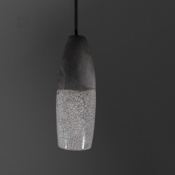 Suspension en céramique raku #175 | Lampe artisanale faite main – Mimeiceramics