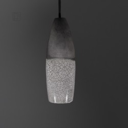 Suspension en céramique raku #175 | Lampe artisanale faite main – Mimeiceramics