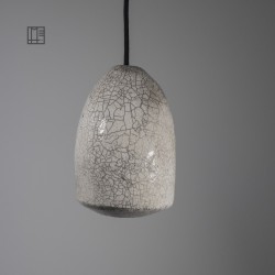 Suspension en céramique raku #173 | Lampe artisanale faite main – Mimeiceramics