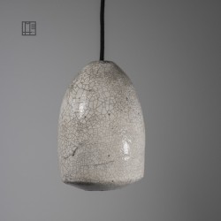 Suspension en céramique raku #173 | Lampe artisanale faite main – Mimeiceramics