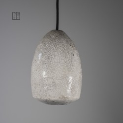 Suspension en céramique raku #173 | Lampe artisanale faite main – Mimeiceramics