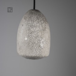 Suspension en céramique raku #173 | Lampe artisanale faite main – Mimeiceramics