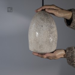 Suspension en céramique raku #173 | Lampe artisanale faite main – Mimeiceramics