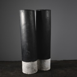 Paire de vases en céramique raku #182 – Mimeiceramics