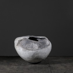 Vase en céramique raku #185 | Pièce unique faite main – mimeiceramics